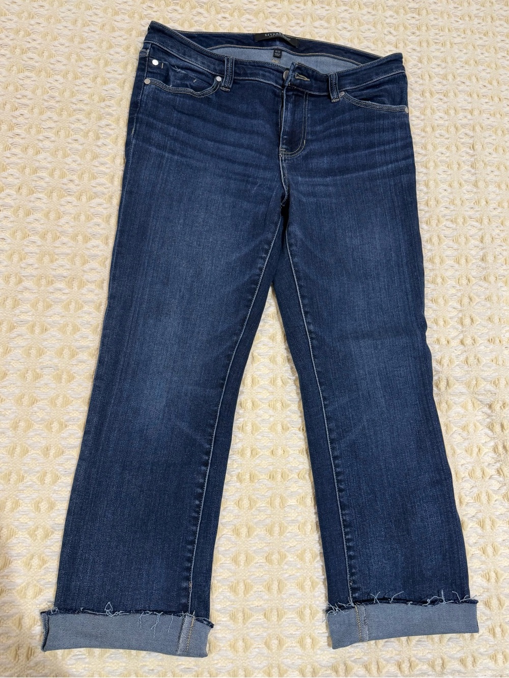 Liverpool Dark Blue Cropped Straight Jeans